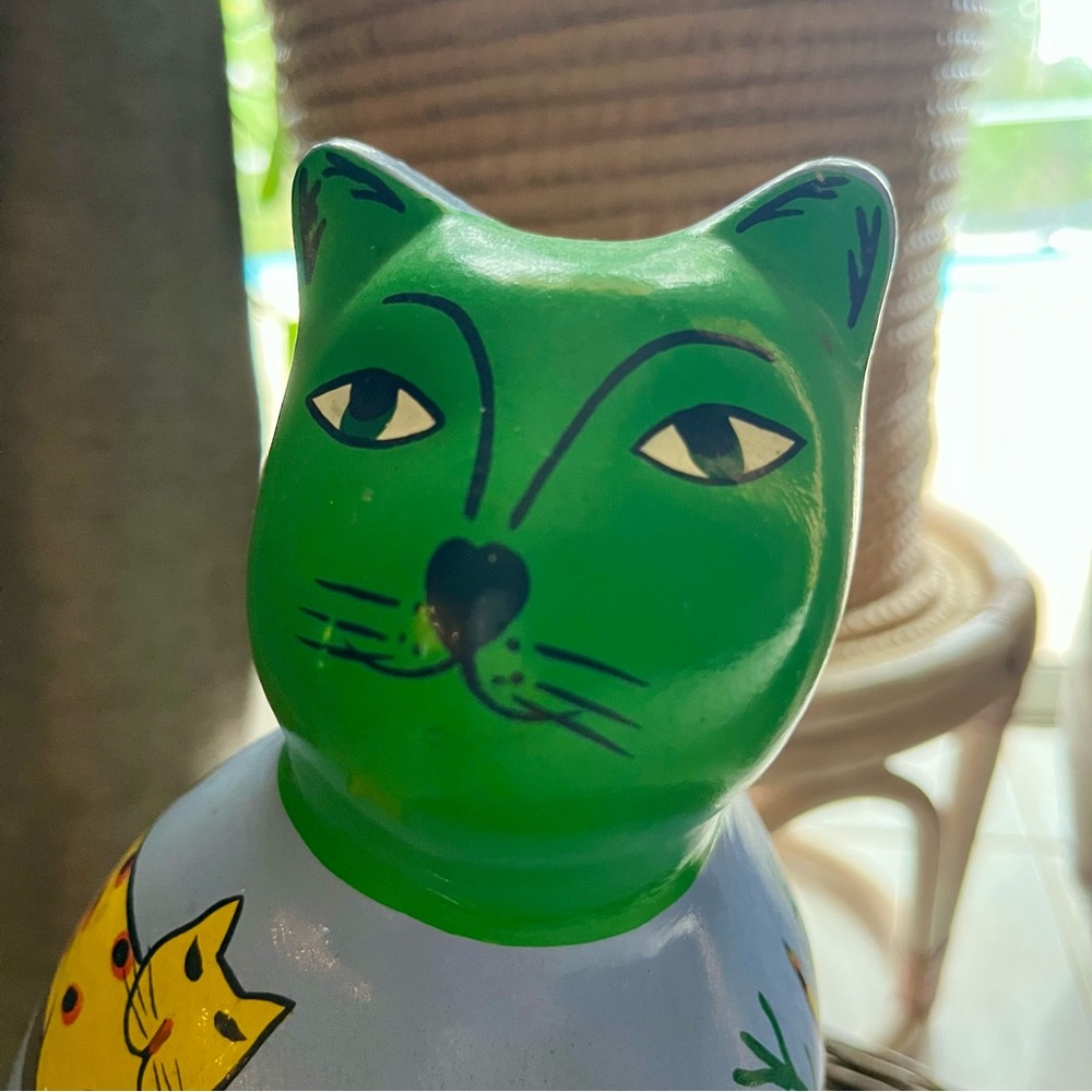 Mexican pottery Tolavara Kitty cat piggy bank - Picture 8 of 13